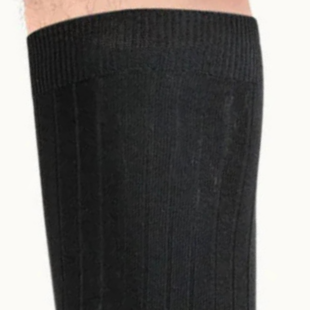 Les Côtelées - chaussettes homme - coton noir
