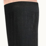 Les Côtelées - chaussettes homme - coton noir